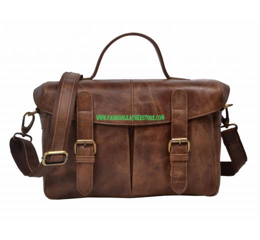 Professional Photographer DSLR Leather Camera Bag with Insert divider vintage messenger Bag leather shoulder Bag